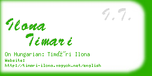 ilona timari business card